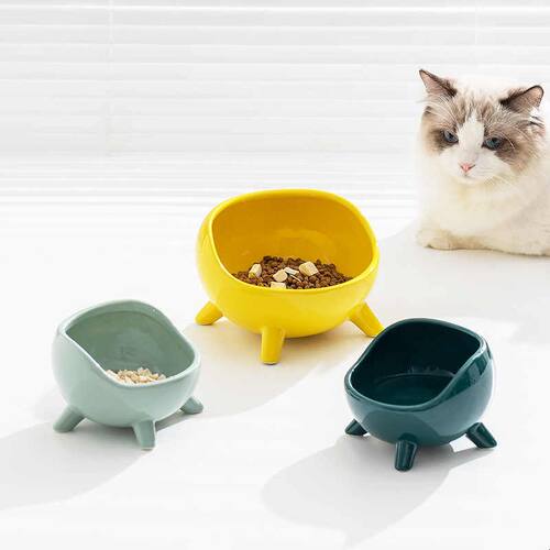 新品陶瓷猫碗保护颈椎猫粮碗猫咪食盆饭盆狗狗食碗水碗宠物用品防
