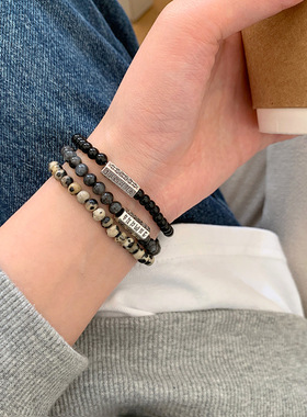新款 新中式石串珠手链女2023年新款ins风小众轻奢弹力绳手串手饰