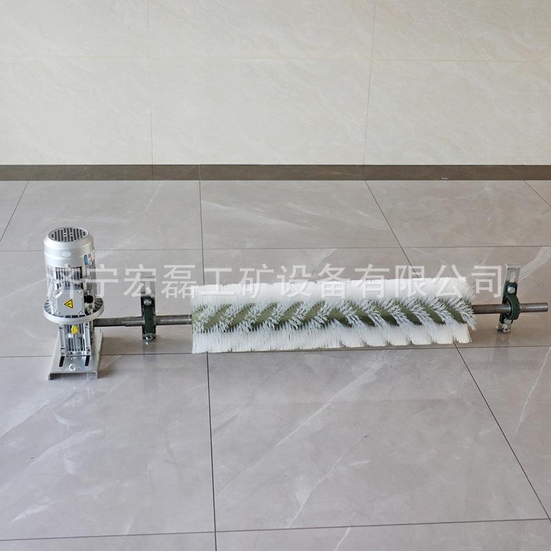 输送机电动滚刷清扫器水泥沙场B800耐磨尼龙毛刷滚筒无动力清扫器