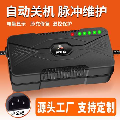 神充侠适用于爱玛电动车小公插电池充电器48V60V20AH12Ah32A