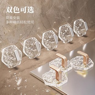 10个强力粘钩收纳挂钩门后浴室免打孔首N饰壁挂粘钩亚克力挂钩