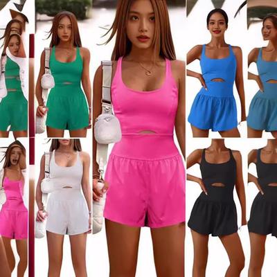 jumpsuit vest clothes fitness comfortable and loose back