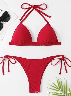 Swimsuit drawstrings gather two-piece bikini two-piece