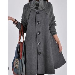 women for jacket windbreaker woolen cape coat woolen loose