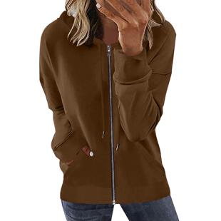Sleeve Home Clothes Pocket Top Long Ladies Womens Hooded