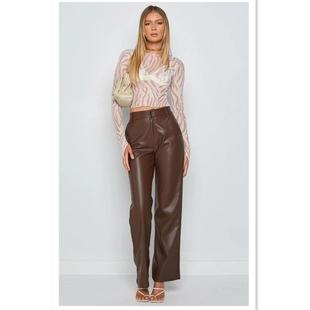 elastic pants leather womens high leggings