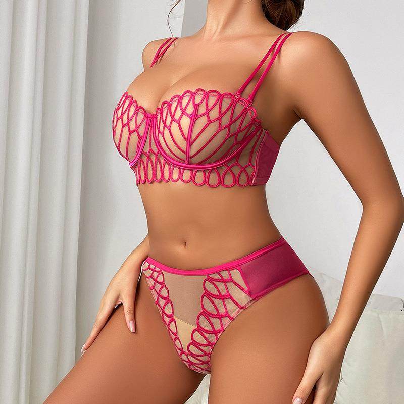 embroidered clashing lingerie inner panty gathered color