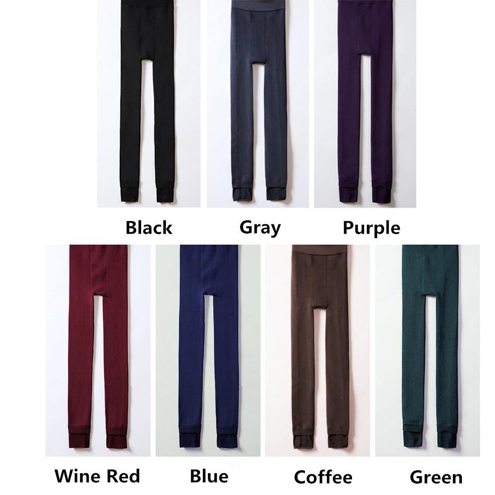 new pants fleece-lined women for leggings step-on color