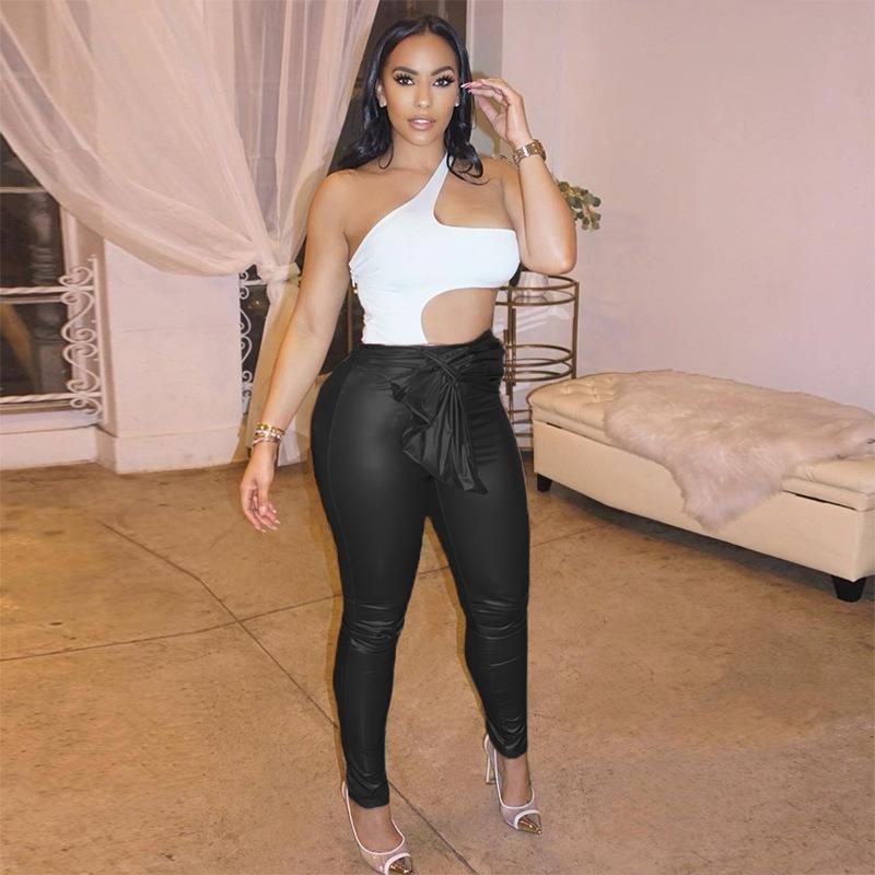 Womens women sexy pants tights belt elastic for skinny with