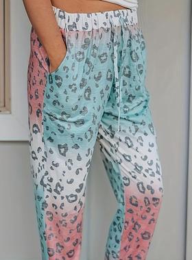 Leopard print casual pants womens fashion leopard print