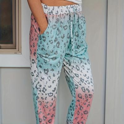 Leopard print casual pants womens fashion leopard print