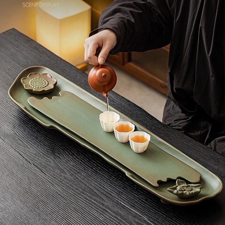日本复古陶瓷茶盘家用干泡台茶台排水泡茶盘湿泡托盘泡茶桌茶托盘,餐饮具,茶盘,淘宝优惠券,粉丝福利购,淘宝优惠卷
