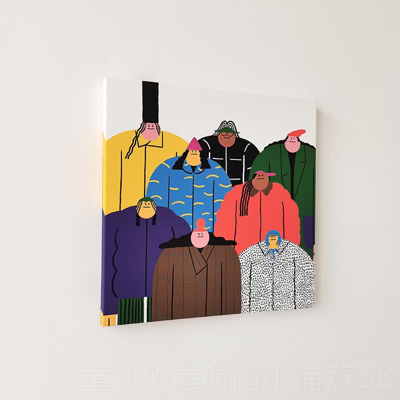 正品披斗士卡纯通人物儿装饰画手绘油画客厅玄关潮童房小众艺术流图片