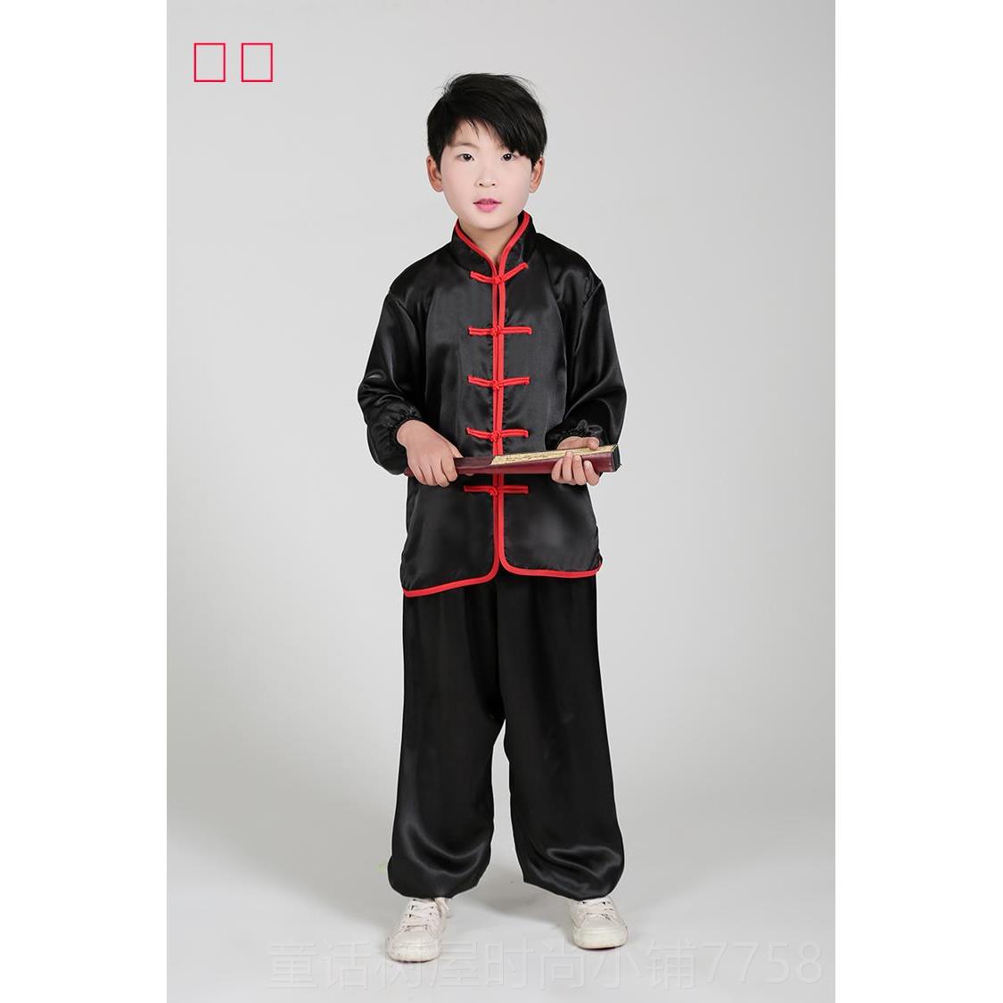 正品儿童武术服装男女童夫武服小学少生表功演训练太极拳服练儿太