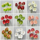 高仿真3D红掌婚礼堂路引花排挑高婚礼舞台订婚布置装 饰插花小火鹤