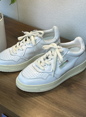 KIKIBEST【内增高6cm】小白鞋女复古真皮运动鞋小众厚底休闲板鞋