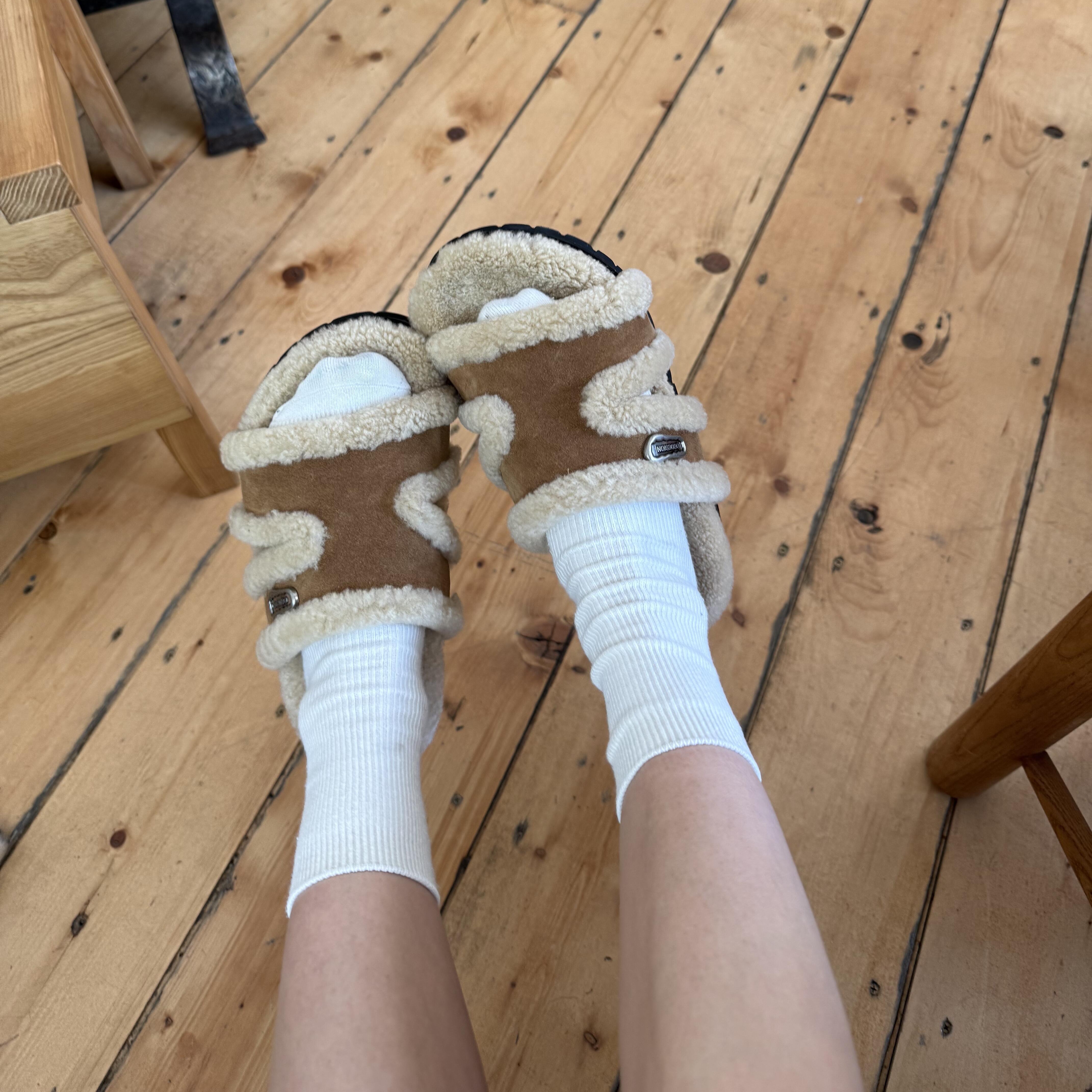 KIKIBEST新款羊羔毛厚底毛毛拖鞋女秋冬外穿增高保暖休闲懒人拖