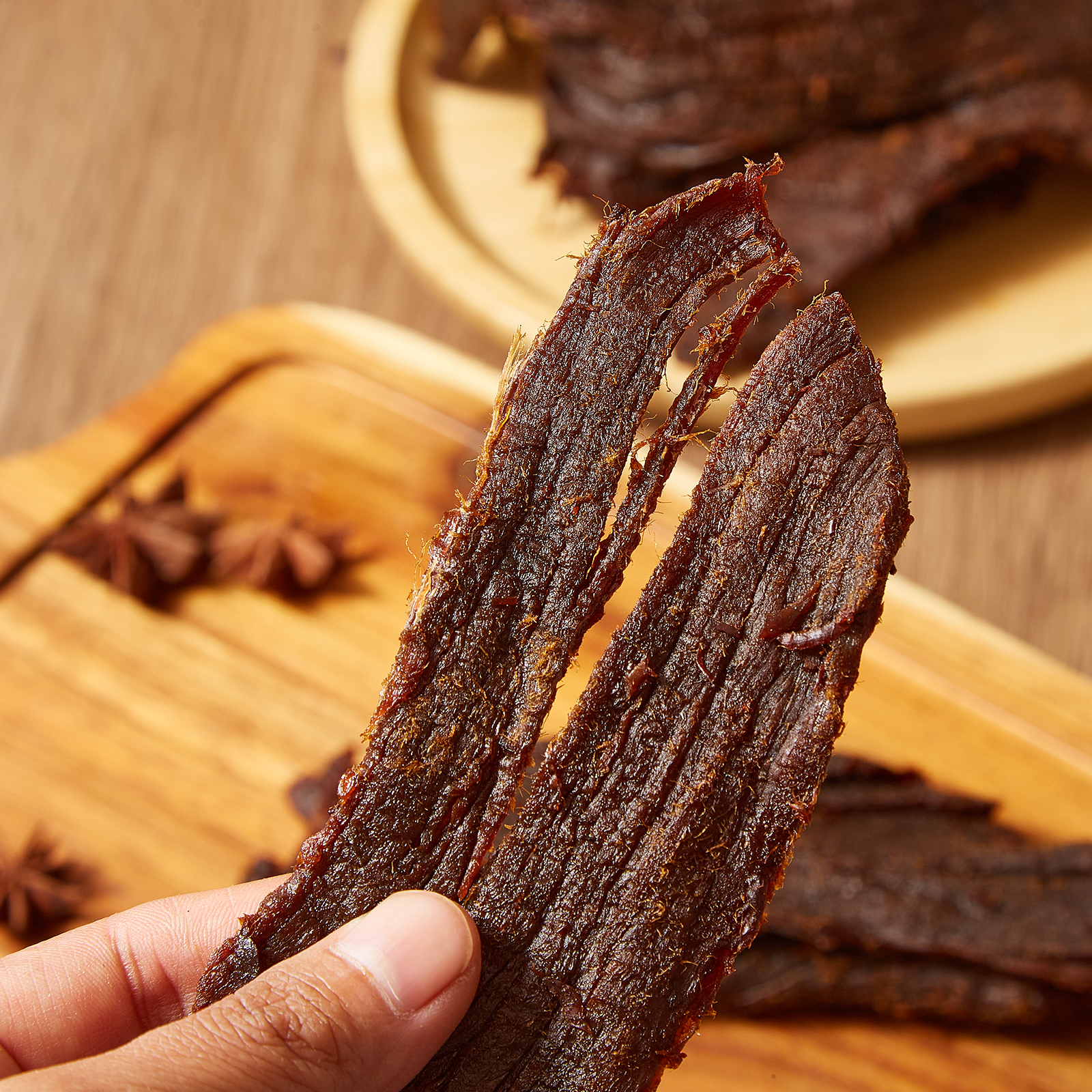 【胡可推荐】南卤黑片湖岭牛肉干零食大片手撕原切牛肉片温州特产