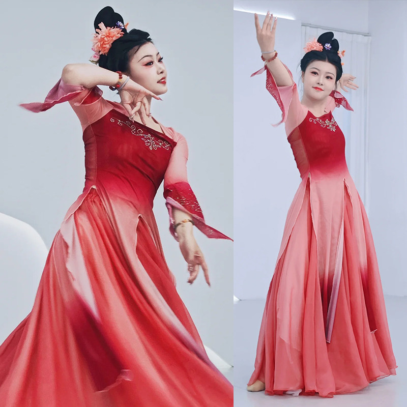 古典舞演出服女飘逸身韵纱衣中国舞古风练功服套装南风舞蹈服装夏