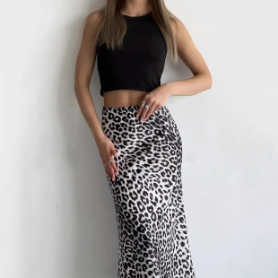 waisted for leopard skirt women print 高腰豹纹印花半身裙High