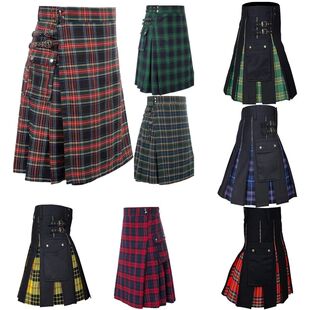 for 女士格纹撞色百褶裙 women skirt pleated Plaid contrasting