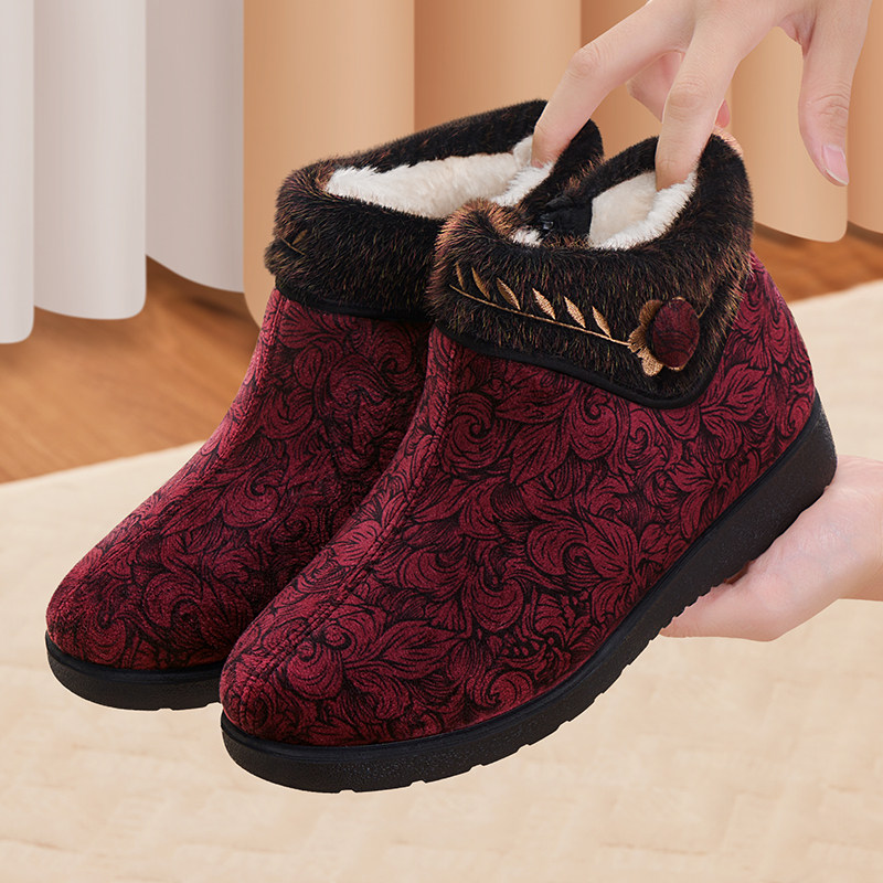老北京布鞋女冬加绒保暖防滑羊毛妈妈大棉棉靴老太太加厚老人棉鞋,女鞋,时尚雪地靴,淘宝优惠券,粉丝福利购,淘宝优惠卷