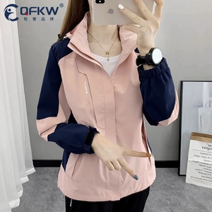 户外冲锋衣女外套春秋款2023新款三合一可拆卸加绒加厚情侣登山服