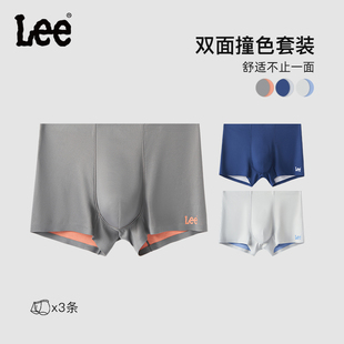 衩 lee李牌双面内裤 男100支莫代尔四角平角2024清凉短裤 四季 裤