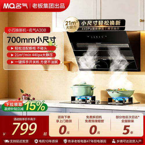 名气小尺寸抽油烟机A308老板出品