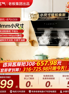 名气吸抽油烟机308/A318家用侧吸大吸力小尺寸换新补贴老板出品
