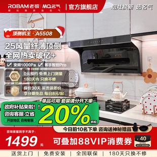 家用厨房小黑翼5508 老板抽油烟机名气顶侧双吸燃气灶套餐烟灶套装