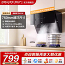 750宽小尺寸大吸力小型A316 政府补贴 老板名气抽油烟机侧吸式