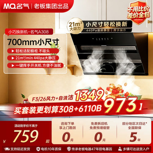 名气小尺寸抽油烟机A308老板出品