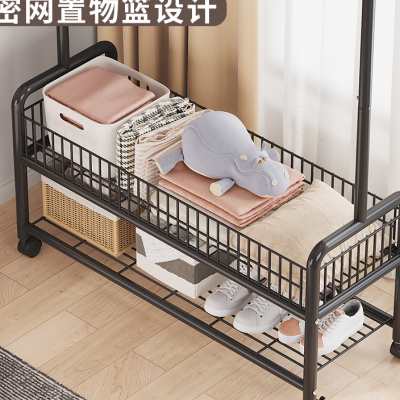 晾衣架落地折叠家用晒衣架阳台室内简易单杆式衣帽架卧室挂衣架子