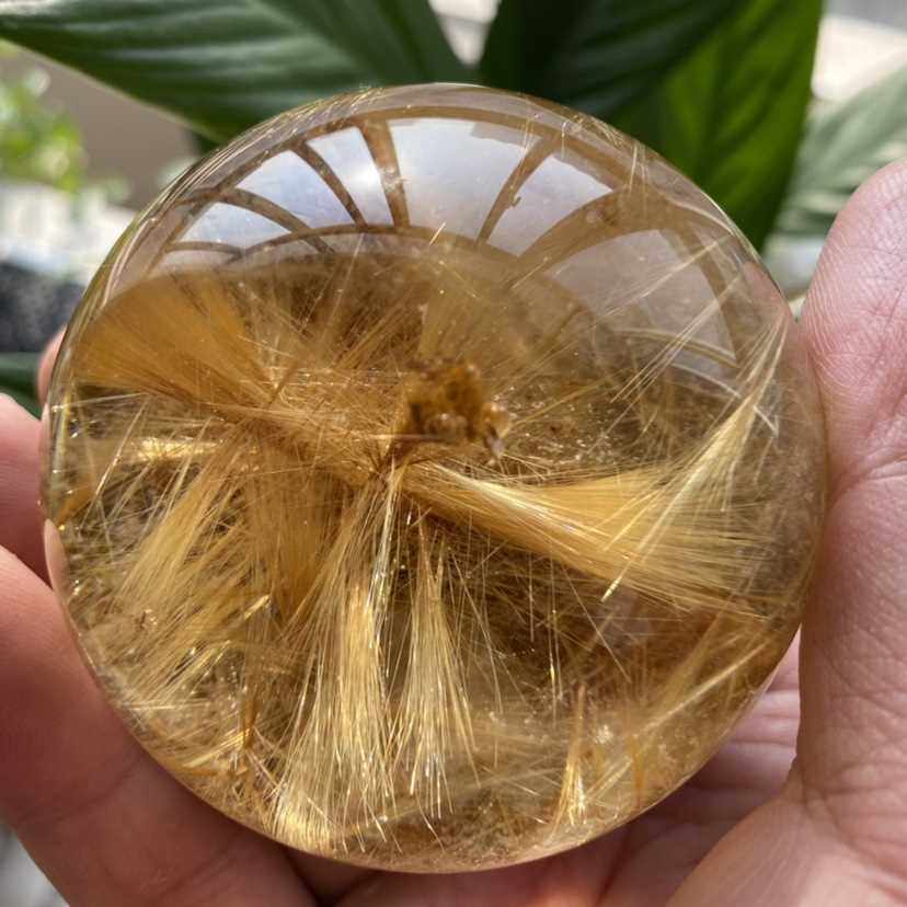 高档晶宇天然异像鬼佬水晶绿幽灵球聚宝盆球摆件 一球在手 万事不