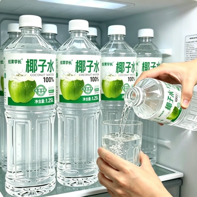 10斤100%椰子水1250ml*2/4大瓶饮料0脂肪0添加清爽解渴聚会实惠