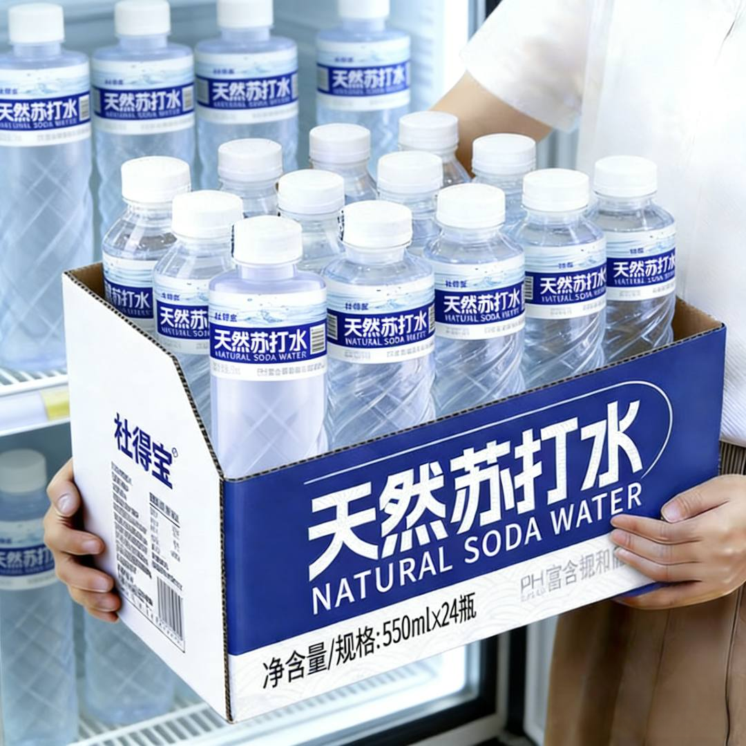 天然苏打水整箱550ml*24瓶无糖无气弱碱性非矿泉小分子饮用水