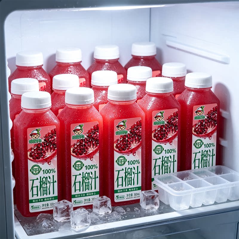 100%石榴汁整箱300ml*16瓶无添加防腐剂0香精0色素果汁饮料特价批
