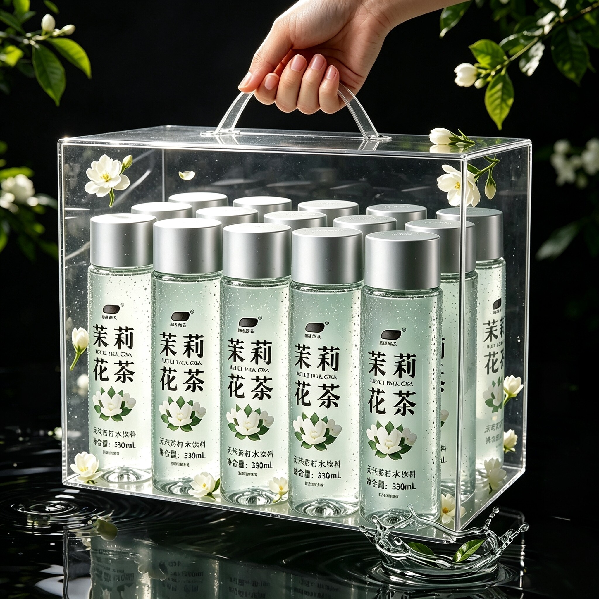 茉莉花茶天然苏打水整箱330ml*12瓶装解渴无汽饮品夏季特价囤货