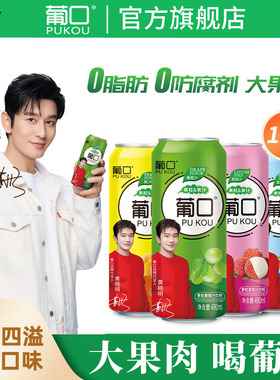 葡口果肉果汁饮品葡萄草莓荔枝橘子果粒整箱批发儿童饮料490ml*15