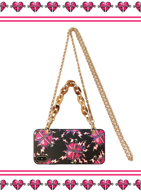 斜挎链条手机壳适用iphone12/13/14/15pro max苹果14/15plus/mini/xs/11爱心全包保护套