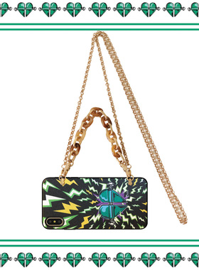 爱心斜挎手机壳适用iphone13/14promax苹果11/12pro珊瑚链条xs/xr