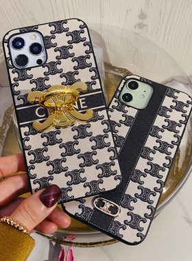 中古老花适用苹果13/14pro全包皮壳情侣手机壳防摔iPhone14plus/15promax斜跨保护套12promax/mini