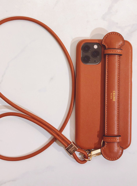 专柜挂脖手腕带超纤真皮皮套适用iPhone16/15/12promax斜跨防摔手机壳苹果16/14plus/14pro/xr保护套13
