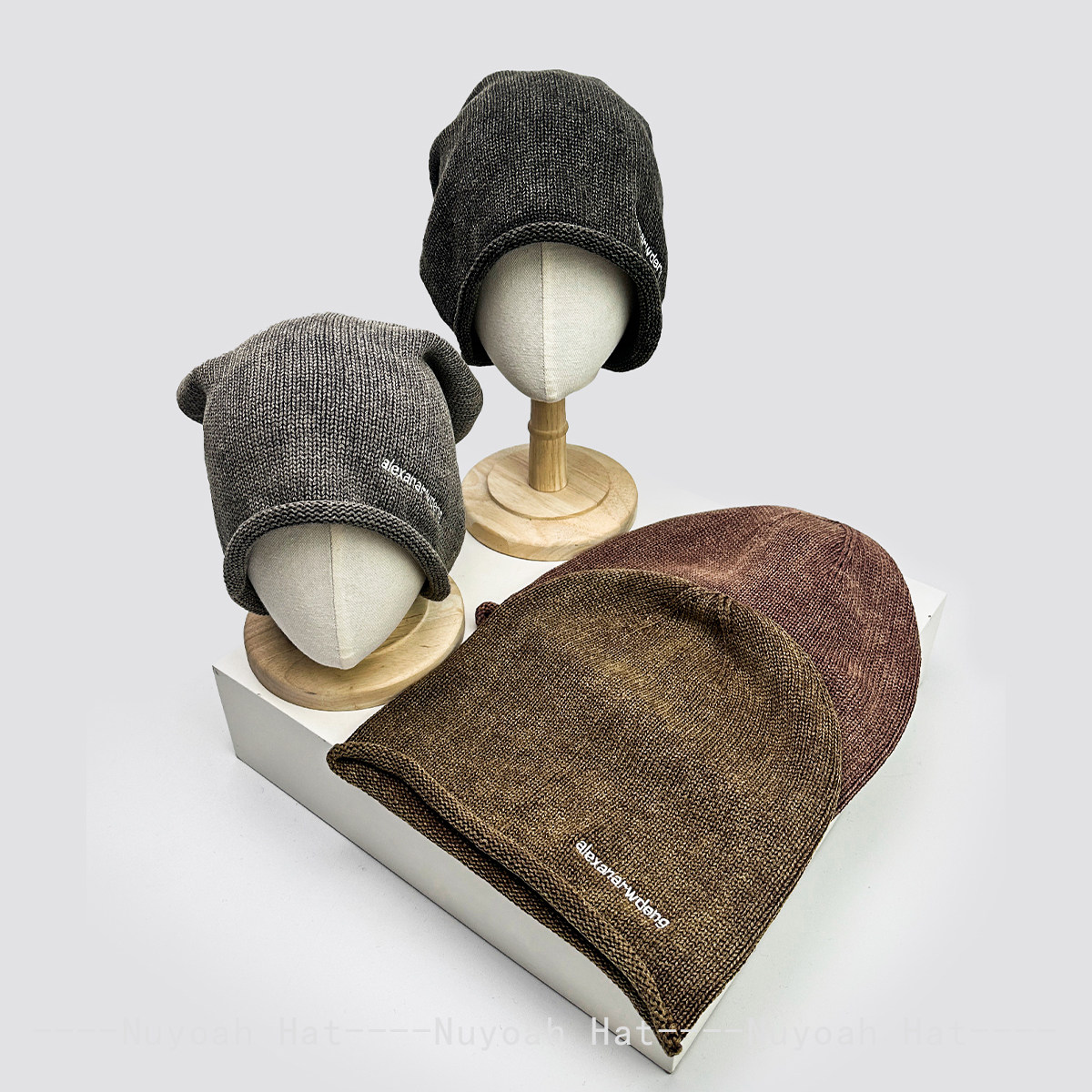 秋冬新款复古简约字母刺绣堆堆针织帽子男女保暖大头围冷帽套头帽,服饰配件/皮带/帽子/围巾,帽子,淘宝优惠券,粉丝福利购,淘宝优惠卷