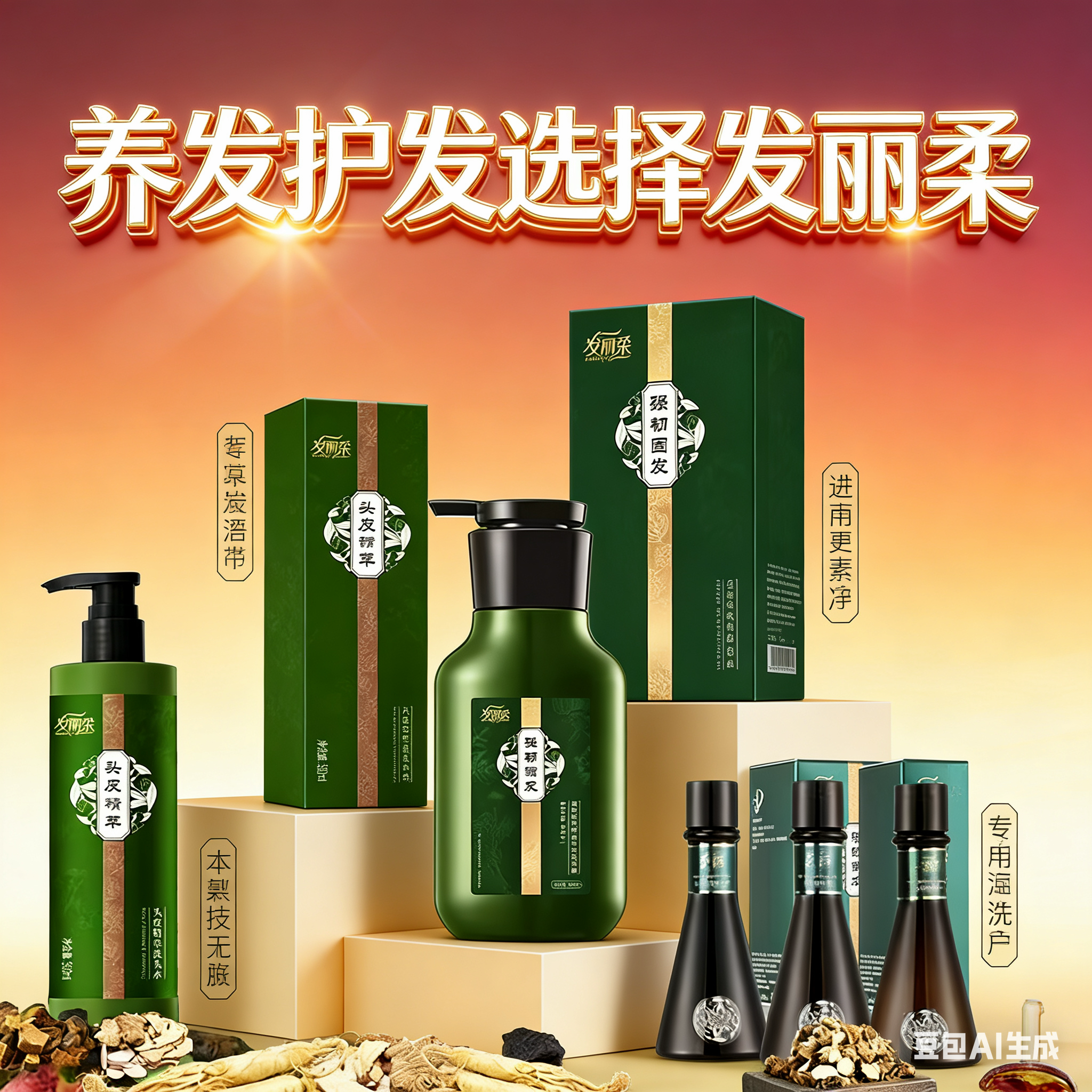发丽柔洗发水酵素多效控油精粹去屑止痒固强韧滋养发根洗发精华液
