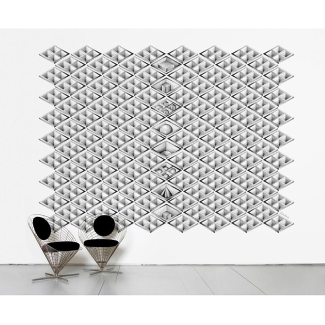 法国Moustache Wallpaper Landscape 进口墙纸白格子