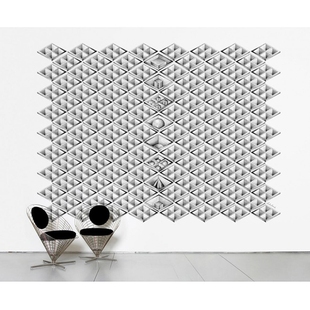 进口墙纸白格子 Landscape 法国Moustache Wallpaper