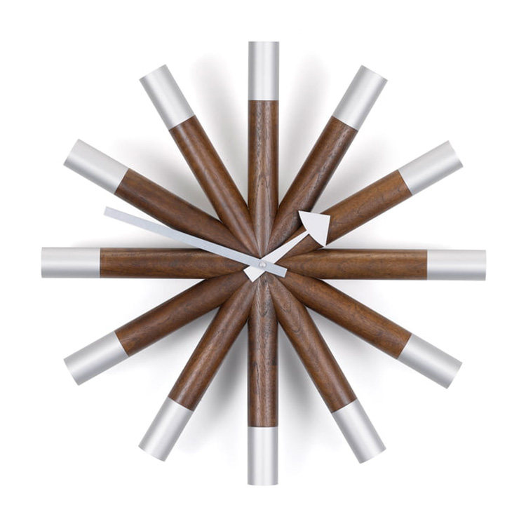 瑞士Vitra 胡桃木挂钟 Wheel Clock 创意设计进口欧式