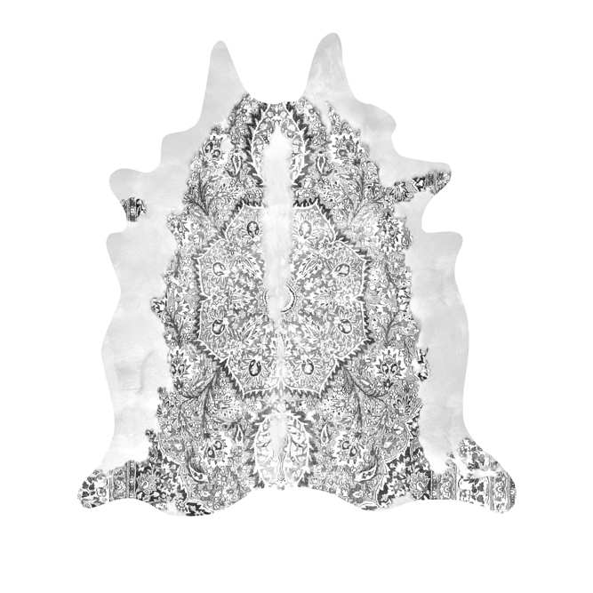 英國地毯Mineheart Grey Persian Cowhide Rug(330x150)